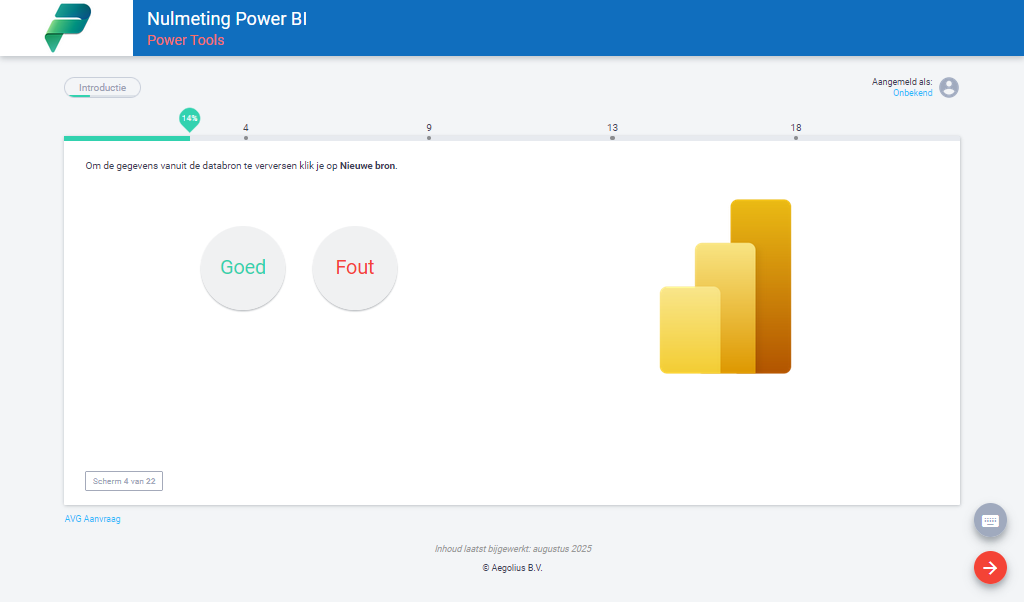 Leerarrangement Power BI nulmeting